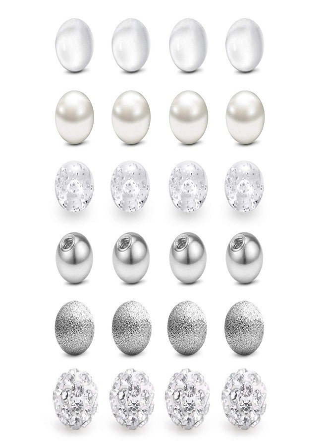 QWALIT كرات بديلة من الفولاذ المقاوم للصدأ عيار 16 من QWALIT لأقراط الشفاه، وأقراط لابريت، وحلقات الحاجز الأنفي، كرات بلاستيكية ملولبة خارجياً، من 3 مم إلى 8 مم - Image 1