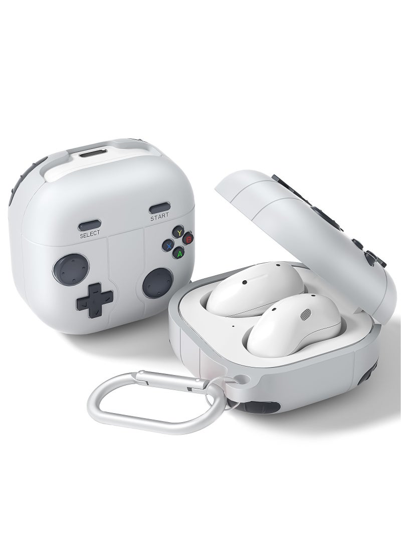For Samsung Galaxy Buds FE Case 2023 | Galaxy Buds 2 Pro Case 2022 | Galaxy Buds 2 Case 2021 | Galaxy Buds Pro Case 2021 | Galaxy Buds Live 2020 3D Game Console Design Silicone Cover with Carabiner - Image 1