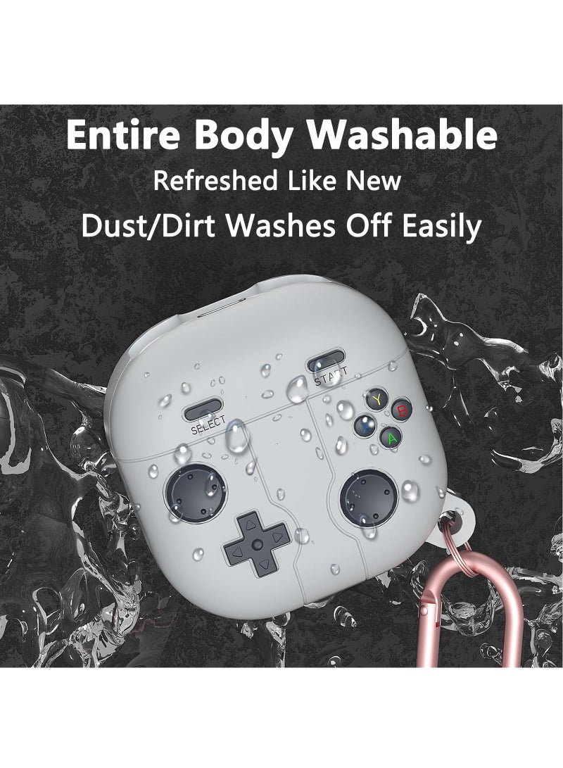 For Samsung Galaxy Buds FE Case 2023 | Galaxy Buds 2 Pro Case 2022 | Galaxy Buds 2 Case 2021 | Galaxy Buds Pro Case 2021 | Galaxy Buds Live 2020 3D Game Console Design Silicone Cover with Carabiner - Image 5