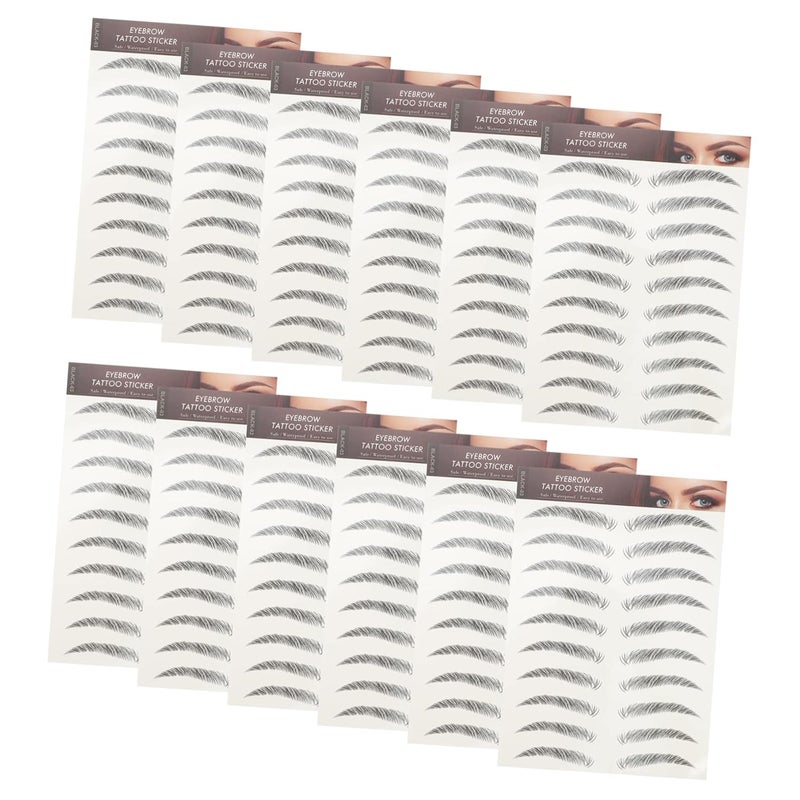 All-round unified build Ipetboom 12pcs Eyebrow Stickers Natural-looking Fake Eyebrow Tattoos for Effortless Makeup Reusable Easy to Apply for Daily Use Special Occasions General need oriented design - Image 1