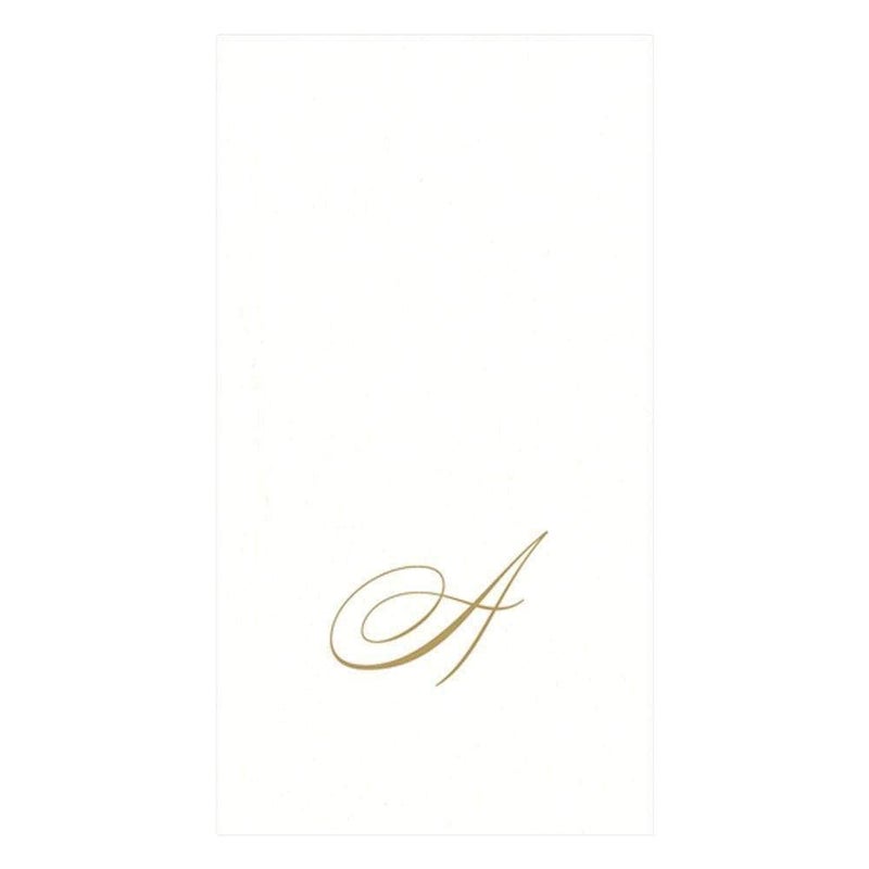 Caspari White Pearl Paper Linen Guest Towels, Monogram Initial A, Pack of 24 - Image 5