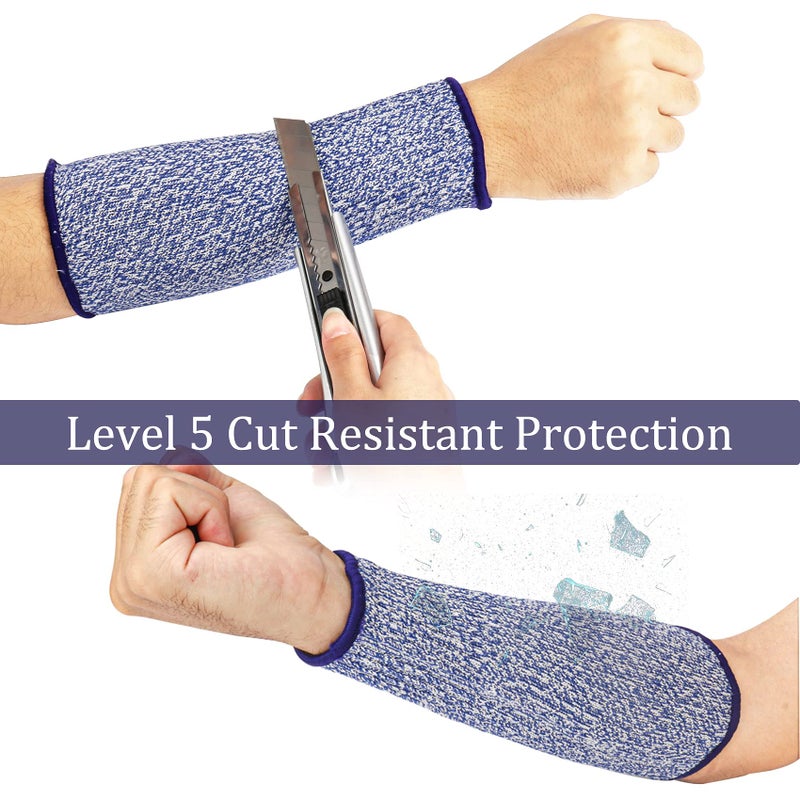 Fivenl 5 Pairs Cut Resistant Arm Sleeve Forearm Protection Sleeves Level 5 Protection Bite-Proof Arm Protectors Safety Arm Guard for Men Women(21CM) - Image 5