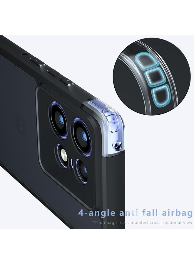 Case for Motorola Edge 50 Pro, Frosted Translucent Back Protective Slim Phone Cover, Anti-Fingerprints,Anti-Fall Drop Protection,Shockproof Case for Motorola Edge 50 Pro (Black)  - Image 3