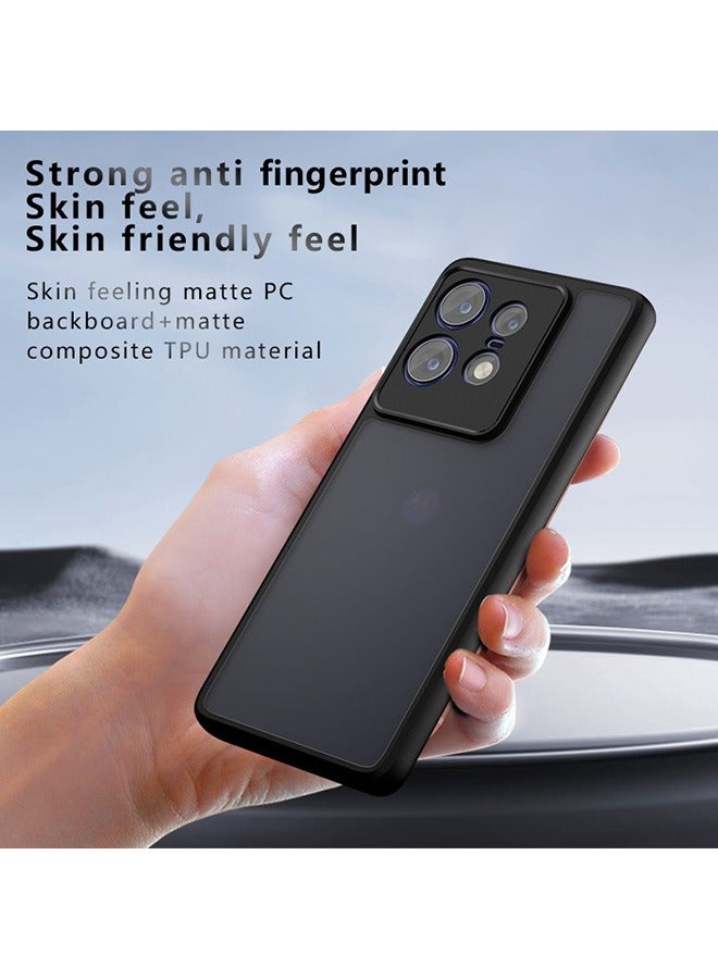 Case for Motorola Edge 50 Pro, Frosted Translucent Back Protective Slim Phone Cover, Anti-Fingerprints,Anti-Fall Drop Protection,Shockproof Case for Motorola Edge 50 Pro (Black)  - Image 4