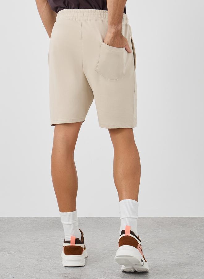 Styli Badge Detail Regular Fit Terry Shorts - Image 4