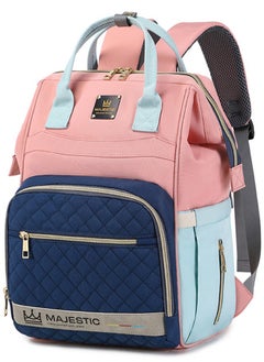 Majestic 139 Baby Maternity Diaper Waterproof Multifunctional large capacity backpack bag with USB Charging output - Sky Blue/PinK  - Image 1