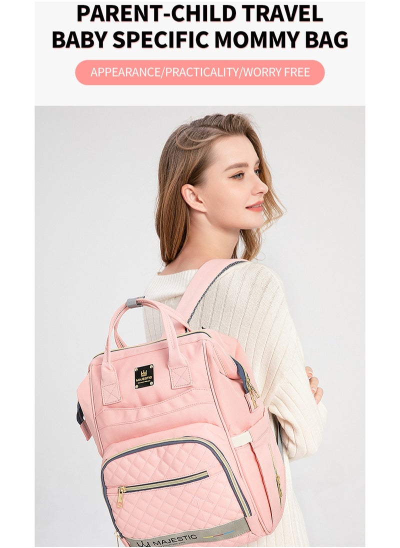 Majestic 139 Baby Maternity Diaper Waterproof Multifunctional large capacity backpack bag with USB Charging output - Sky Blue/PinK  - Image 2