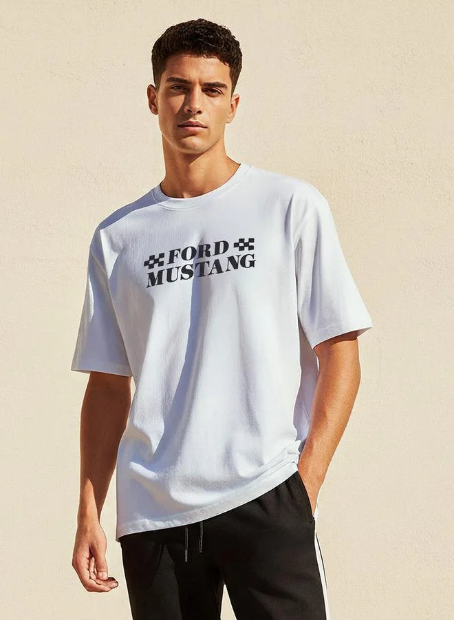 اس بي كاركترز Ford Mustang Print Men Regular Fit Crew Neck Short Sleeve T-shirt
