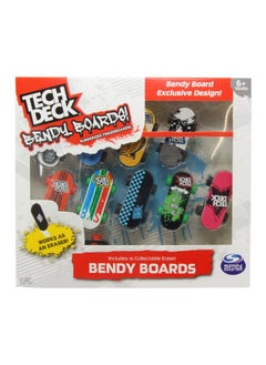 Tech Deck Bendy Boards 5 Piece Set Rubberized Fingerboards With Working Wheels To Use As Collectible Mini Skateboard Erasers  - Image 2
