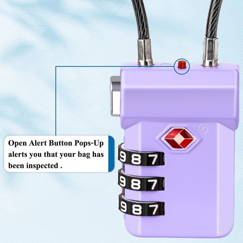 SURE LOCK TSA Approved 3-Digit Combination Luggage Locks – Open Alert Indicator, Re-settable Code with Zinc Alloy Body, Easy-Read Dials for Suitcase, Backpack, Gym Locker & Toolbox (Multiple Colors) - Image 4