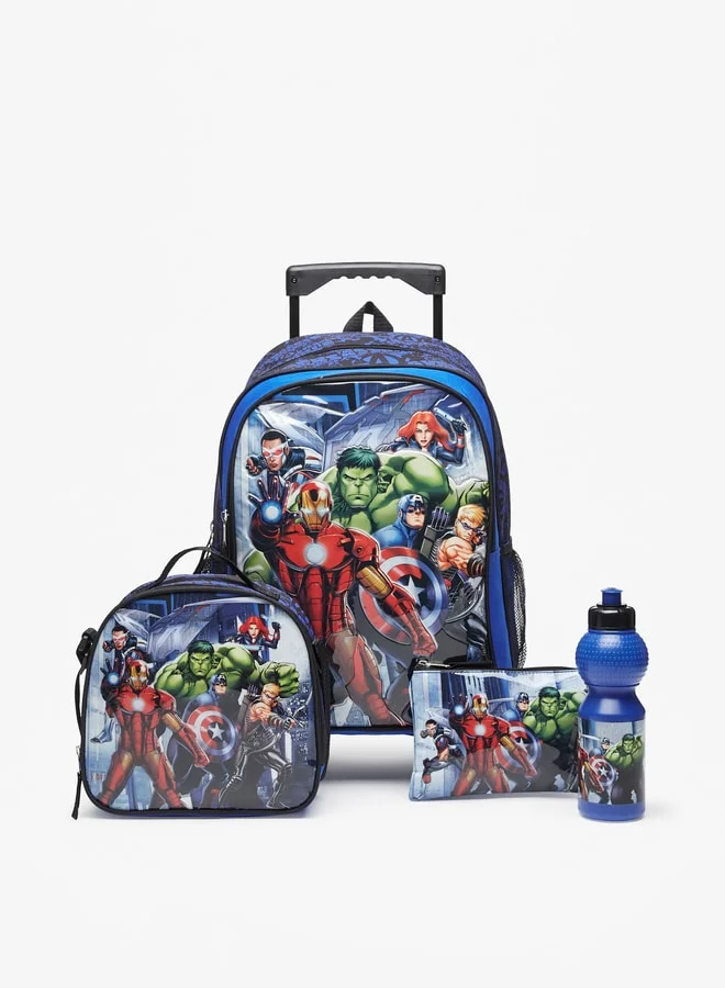 مارفل Avengers Print 4-Piece Trolley Backpack Set - 41x31x13 cm