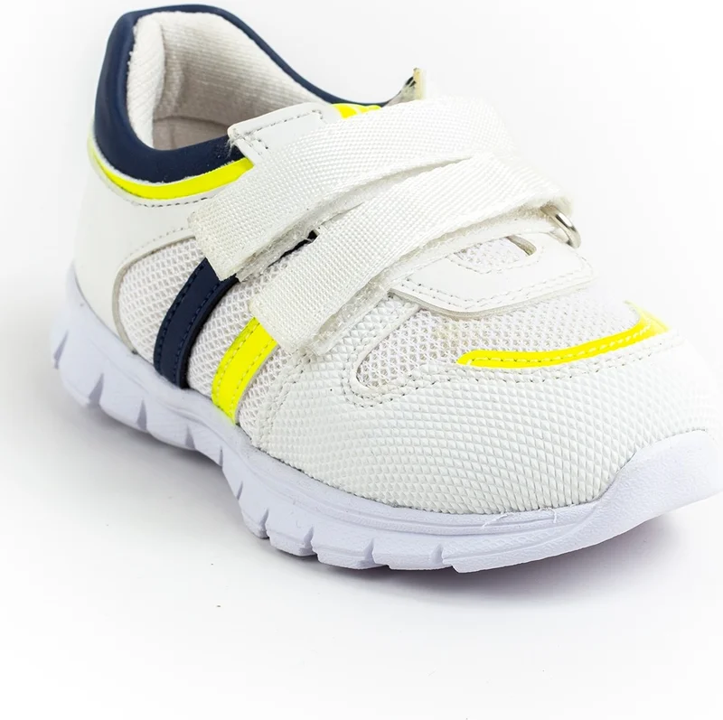 ام ان بي سي Minipicco Boys White Anatomically Supported Children's Sports Shoes