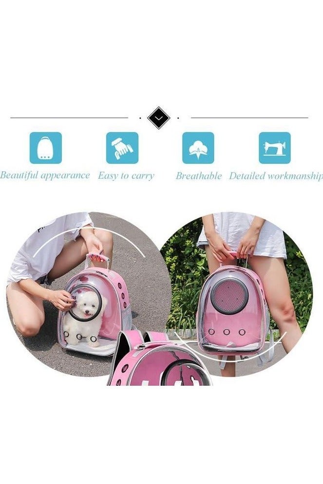 شنطة ظهر بتصميم فقاعات لحمل القطط على شكل كبسولة فضائية للكلاب الصغيرة والقطط الكبيرة، شنطة ظهر بتصميم فقاعات شفافة للمشي لمسافات طويلة والسفر والاستخدام الخارجي - Image 4