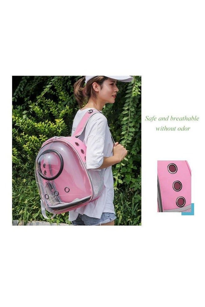 شنطة ظهر بتصميم فقاعات لحمل القطط على شكل كبسولة فضائية للكلاب الصغيرة والقطط الكبيرة، شنطة ظهر بتصميم فقاعات شفافة للمشي لمسافات طويلة والسفر والاستخدام الخارجي - Image 5