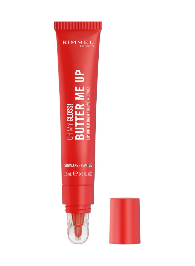 RIMMEL LONDON Oh My Gloss Butter Me Up Lip Butter Balm - 004 - Red Velvet, 15ml - Image 1