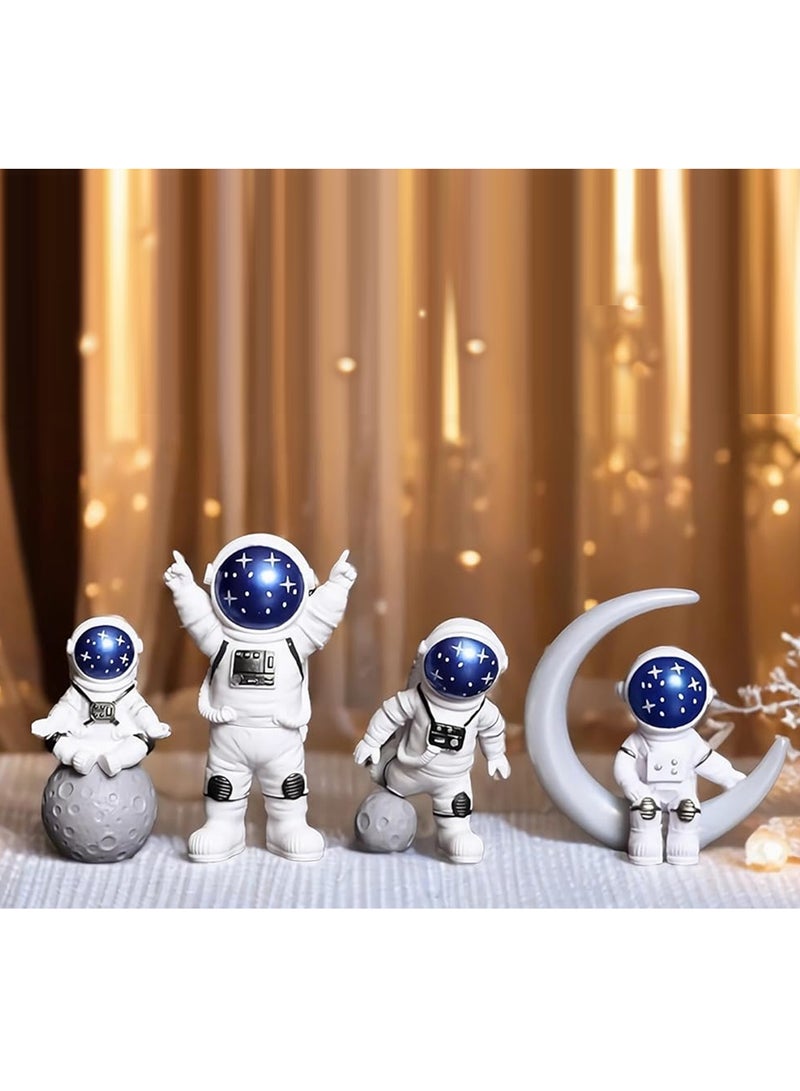 Bincoo 4 Pcs Astronaut Decoration, Desktop Ornaments Astronaut Statue Model for Living Room TV Cabinet Hanging Decoration Room Decoration Space Theme Birthday Gift - Image 1