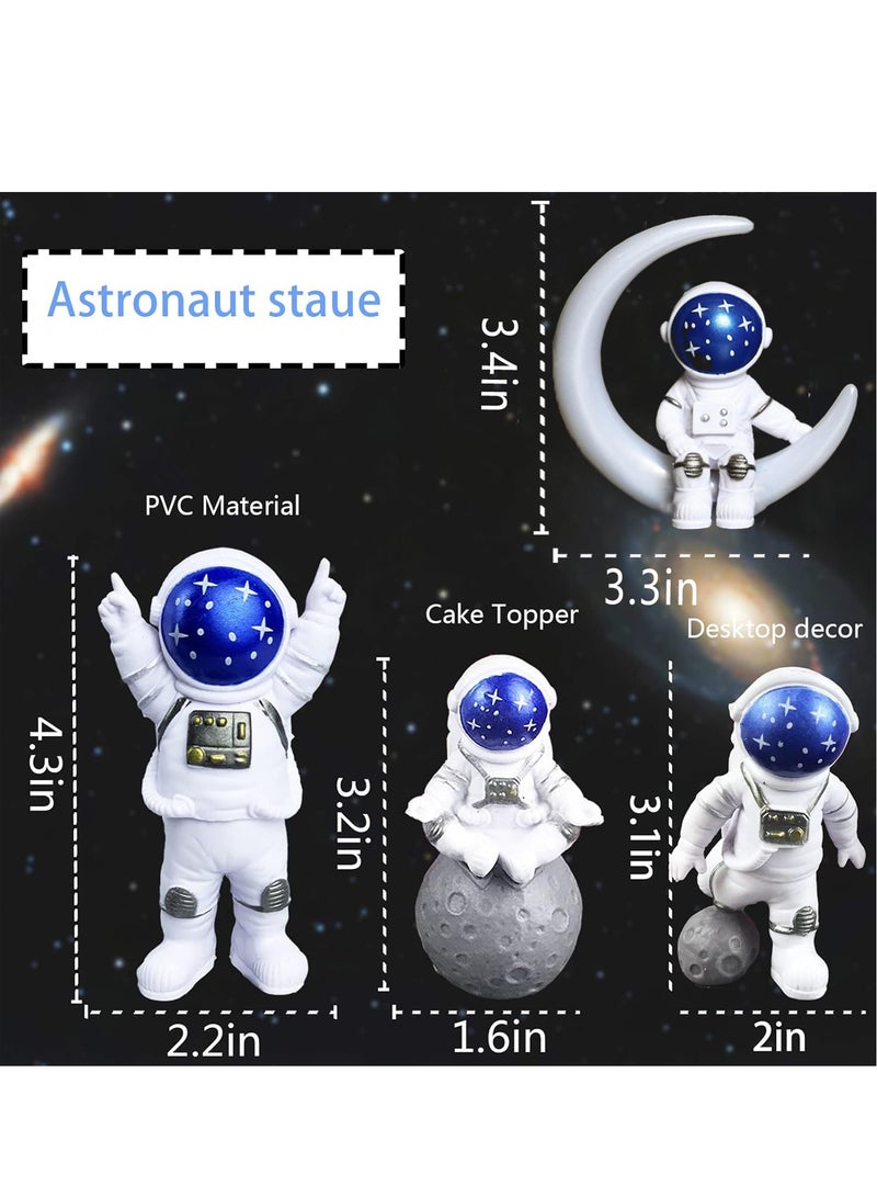 Bincoo 4 Pcs Astronaut Decoration, Desktop Ornaments Astronaut Statue Model for Living Room TV Cabinet Hanging Decoration Room Decoration Space Theme Birthday Gift - Image 3
