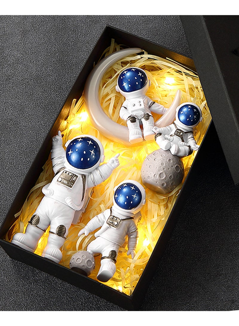 Bincoo 4 Pcs Astronaut Decoration, Desktop Ornaments Astronaut Statue Model for Living Room TV Cabinet Hanging Decoration Room Decoration Space Theme Birthday Gift - Image 4