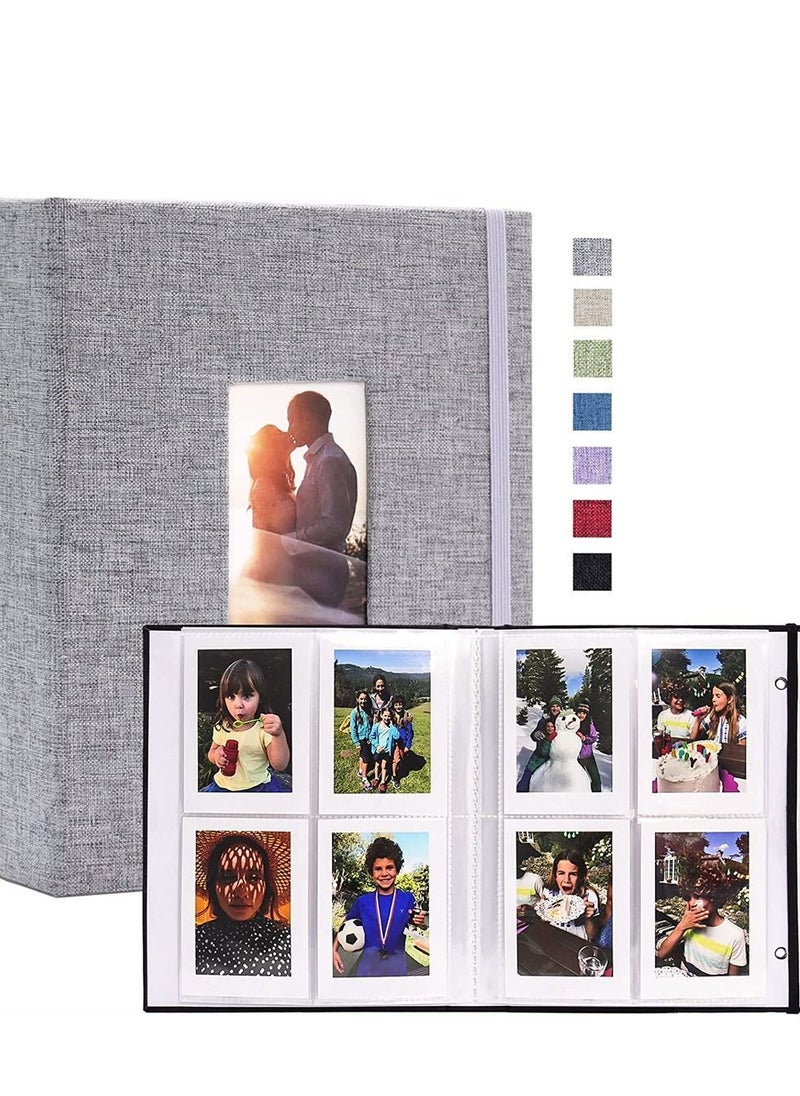 Y&D - Mini for Polaroid Photo Album Book 208 Pocket 2x3 Inch Pictures Fujifilm Instax 7s 8 9 11 25 26 40 50s 90 Evo Z2300 Instant Camera, Snap (Grey) - Image 1