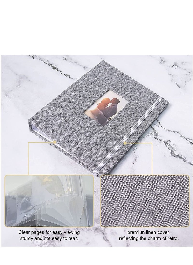 Y&D - Mini for Polaroid Photo Album Book 208 Pocket 2x3 Inch Pictures Fujifilm Instax 7s 8 9 11 25 26 40 50s 90 Evo Z2300 Instant Camera, Snap (Grey) - Image 1