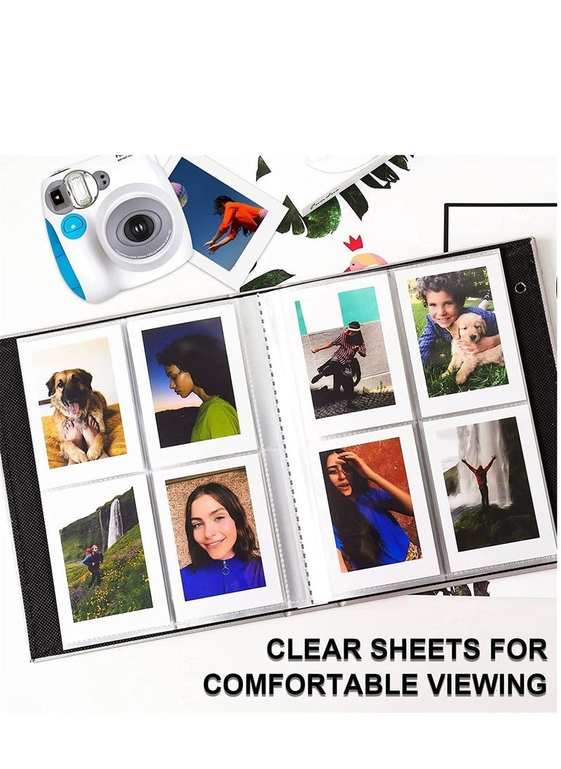 Y&D - Mini for Polaroid Photo Album Book 208 Pocket 2x3 Inch Pictures Fujifilm Instax 7s 8 9 11 25 26 40 50s 90 Evo Z2300 Instant Camera, Snap (Grey) - Image 1