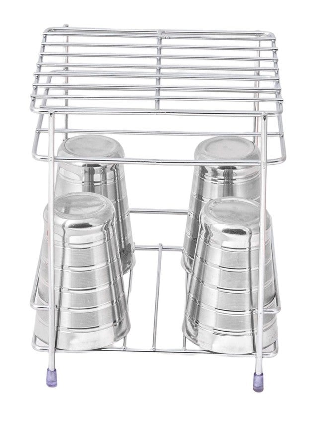 GLOCY Matka Stand for Water Pot | Water Tray with Water pot Stand for kitchen | Water Filter Stand (silver) - Image 2