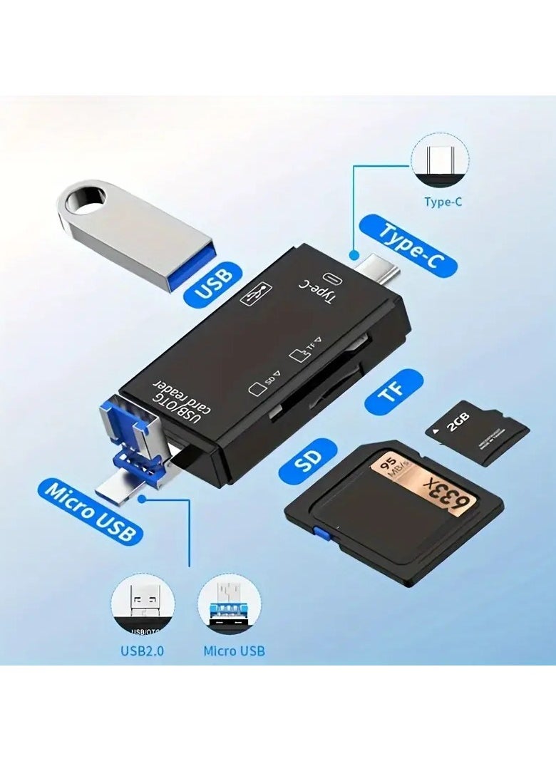 Home Clearance Sale 6-In-1 USB C Multi Card Reader, SD Card Reader USB C Card Reader USB 2.0 TF/Mini SD Memory Card Reader Type C OTG Flash Drive Card Reader Adapter  - Image 1