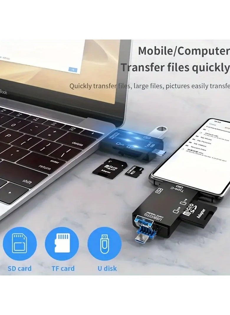 6-In-1 USB C Multi Card Reader, SD Card Reader USB C Card Reader USB 2.0 TF/Mini SD Memory Card Reader Type C OTG Flash Drive Card Reader Adapter - pzsku/Z221905513ADABC982C31Z/45/_/1725521858/8dcad8d5-7f73-4a45-a2cc-117982284e18