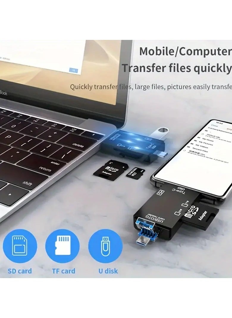 Home Clearance Sale 6-In-1 USB C Multi Card Reader, SD Card Reader USB C Card Reader USB 2.0 TF/Mini SD Memory Card Reader Type C OTG Flash Drive Card Reader Adapter  - Image 5