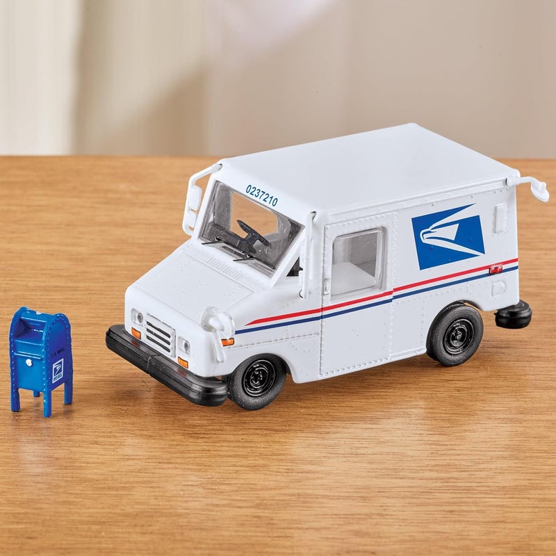 غرين لايت جرينلايت 29888 مركبة توصيل بريدي طويلة العمر من USPS LLV بمقياس 1:64 من المعدن المصبوب مع صندوق بريد - Image 2
