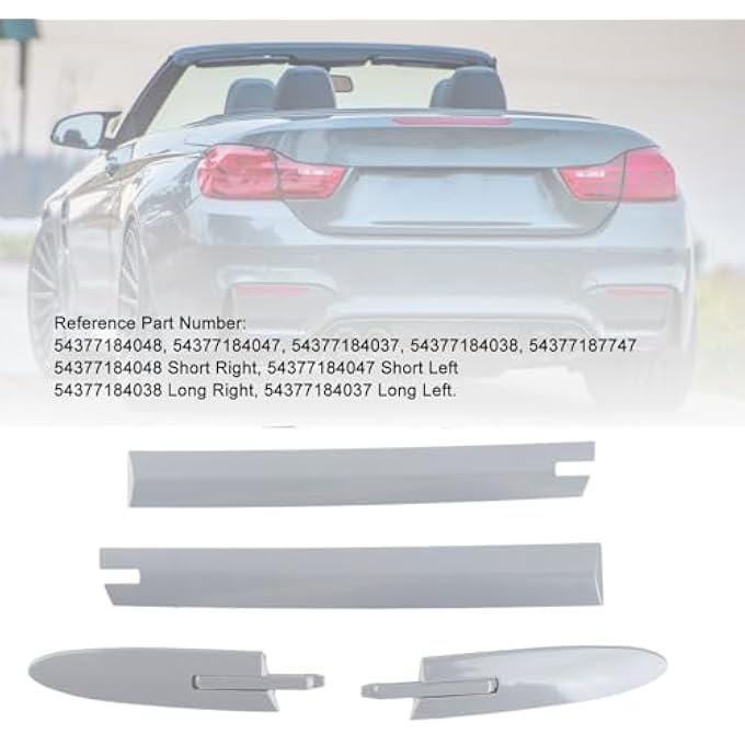rayihni Convertible Roof Hinge Cover, 4PCS Roof Trim Moulding with Clips Compatible with BMW E93 335i M3 M4 F83, Left and Right Side Replacement Set 54377184037, Car Convertible Roof Accessory - Image 3