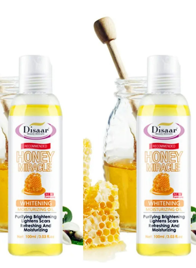 Disaar Essential Oil Honey Miracle Moisturizing Oil Aromatherapy Oils For Body Massage For Daily Body Care 2*100 ml 2 PCS - Image 1