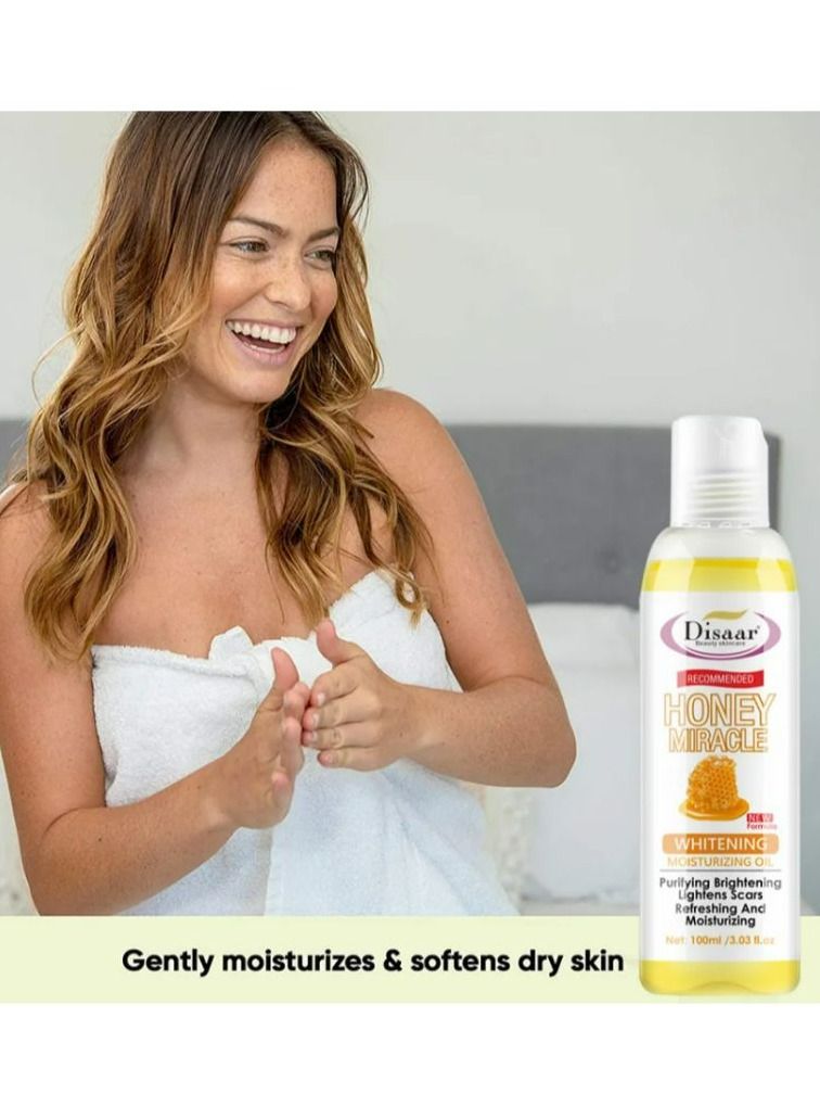 Disaar Essential Oil Honey Miracle Moisturizing Oil Aromatherapy Oils For Body Massage For Daily Body Care 2*100 ml 2 PCS - Image 4