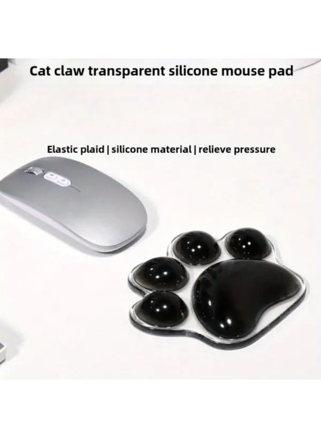 Black Ergonomic Mouse Pad With Soft Plastic Wrist Strap Cooling Relief For Office Comfort - Image 1