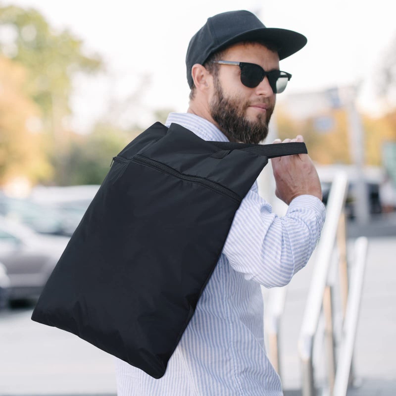 Oudain 2 Pcs Travel Laundry Bags Waterproof With Handle Dirty Clothes Bag For Traveling Hanging Laundry Hamper With Two Zippered Pockets Washable Reusable For Sports Home Travel College - Image 5