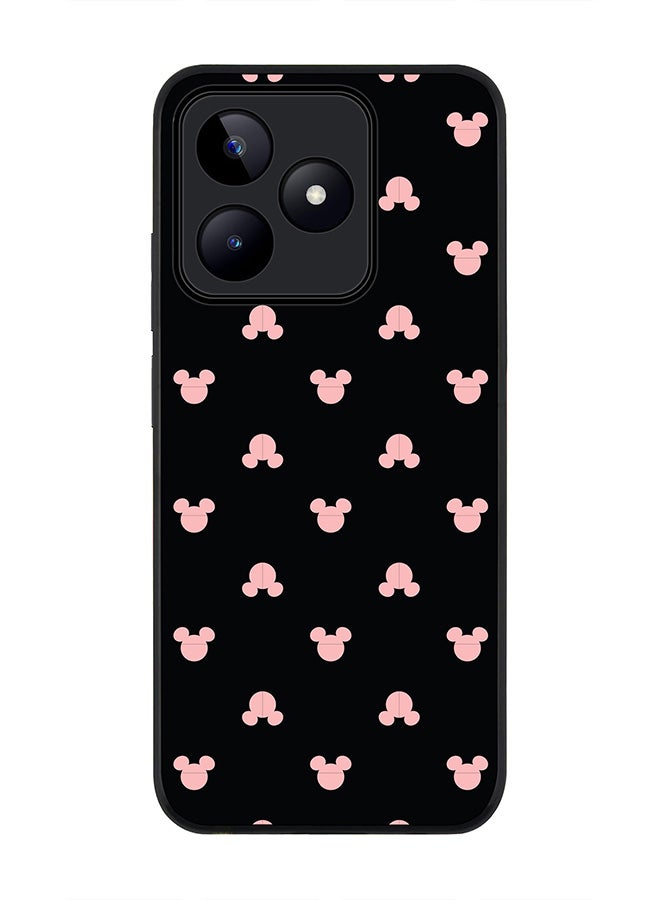 Stylizedd Rugged Black edge case for Realme C51 / Realme Note 50 4G, Slim fit Case Flexible Anti Drop TPU Gel Thin Cover - Mickey Print - Image 1
