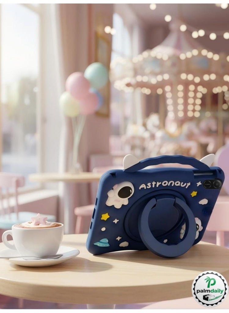 حافظة HONOR Pad X8a/X9 مقاس 11 بوصة 2024 للأطفال مع فتحة للقلم ومقبض محمول متوافقة مع HONOR Pad X8a مقاس 11 بوصة 2024/HONOR Pad X9 مقاس 11 بوصة 2024  (أزرق فضاء) حافظة سيليكون لطيفة ومقاومة للصدمات للأطفال لأجهزة Honor Pad - Image 5