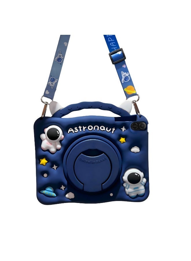 حافظة HONOR Pad X8a/X9 مقاس 11 بوصة 2024 للأطفال مع فتحة للقلم ومقبض محمول متوافقة مع HONOR Pad X8a مقاس 11 بوصة 2024/HONOR Pad X9 مقاس 11 بوصة 2024  (أزرق فضاء) حافظة سيليكون لطيفة ومقاومة للصدمات للأطفال لأجهزة Honor Pad - Image 3