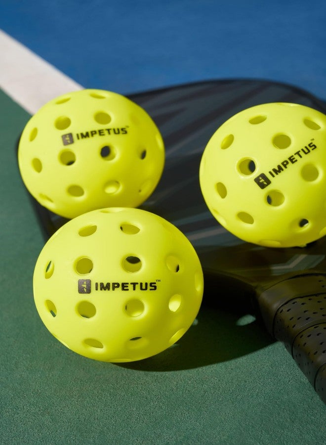 IMPETUS Outdoor Polymer Pickleball Balls - 40 Holes, Crack-Resistant TPE Build, Stable Flight & High Visibility for Competitive & Casual Play (Green, Pack of 4) - Image 2