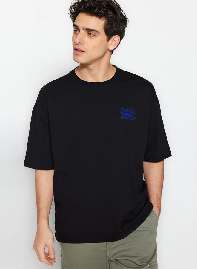 trendyol Men's Black Printed T-shirt - Image 3