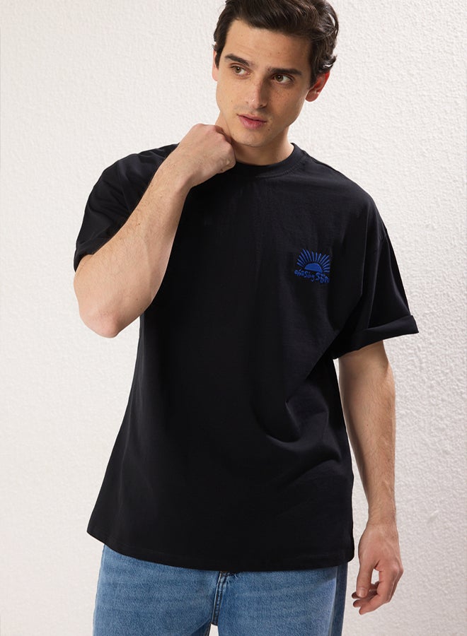 trendyol Men's Black Printed T-shirt - Image 4