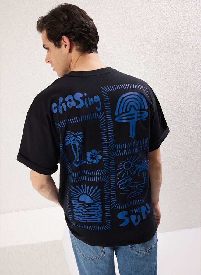 trendyol Men's Black Printed T-shirt - Image 2