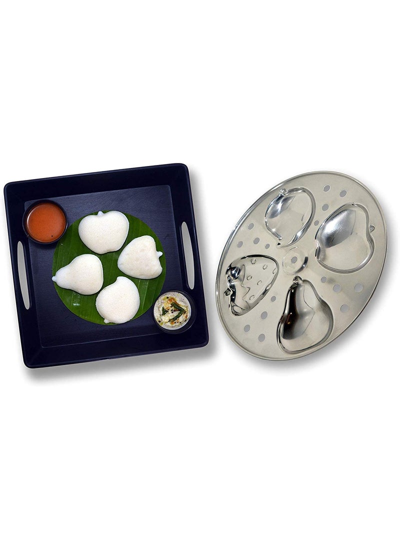 Anjali Kitchenware - Anjali Kitchenware Stainless Steel 4 Layer Fruit Shaped Idli Plate and Stand (Silver) - Image 1