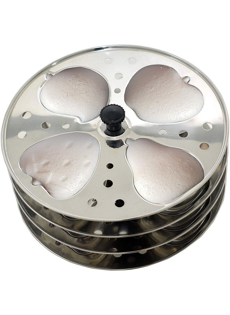 Anjali Kitchenware - Anjali Kitchenware Stainless Steel 4 Layer Fruit Shaped Idli Plate and Stand (Silver) - Image 1