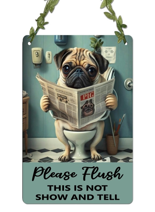 AR Creative Please Flush - Funny Wall Hanging For Home Decoration, Motivational Quotes MDF Wooden Wall Art, Bathroom Quotes, Home, Office Decor, Wall Wood Hanger (7.87 inch x 11.41 inch) - Image 1