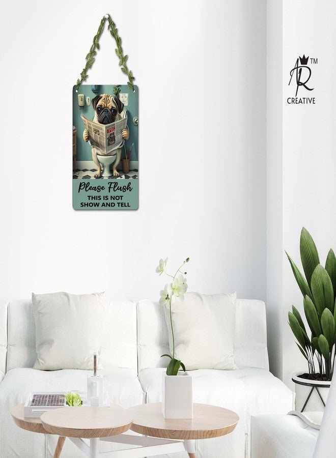 AR Creative Please Flush - Funny Wall Hanging For Home Decoration, Motivational Quotes MDF Wooden Wall Art, Bathroom Quotes, Home, Office Decor, Wall Wood Hanger (7.87 inch x 11.41 inch) - Image 2