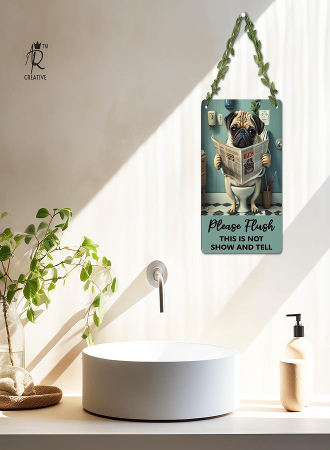 AR Creative Please Flush - Funny Wall Hanging For Home Decoration, Motivational Quotes MDF Wooden Wall Art, Bathroom Quotes, Home, Office Decor, Wall Wood Hanger (7.87 inch x 11.41 inch) - Image 5