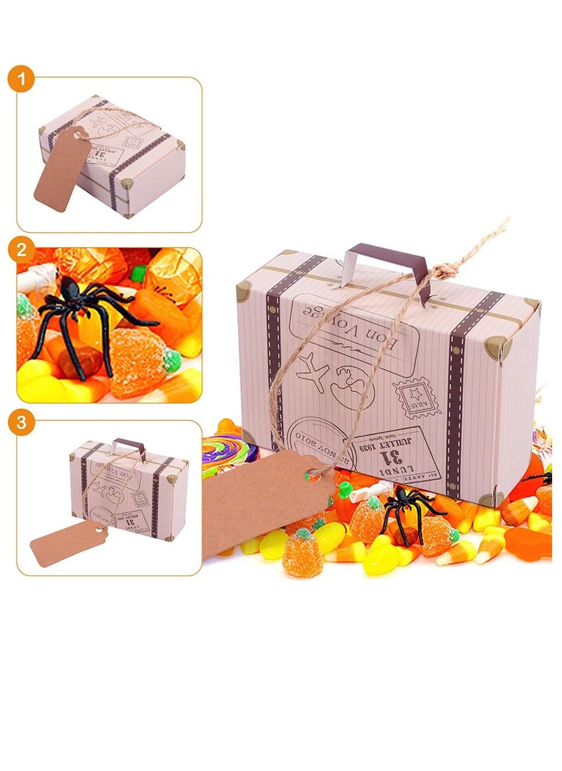 Generic - Mini Party Favor Boxes, 20pcs Mini Suitcase Wedding Candy Box, Vintage Suitcase Candy Box with Jute Twine & Tag for Travel Themed Party Wedding Bridal Shower Baby Shower, Creative Candy Box - Image 1