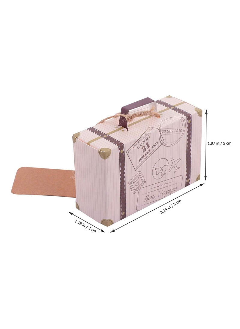 Generic - Mini Party Favor Boxes, 20pcs Mini Suitcase Wedding Candy Box, Vintage Suitcase Candy Box with Jute Twine & Tag for Travel Themed Party Wedding Bridal Shower Baby Shower, Creative Candy Box - Image 1
