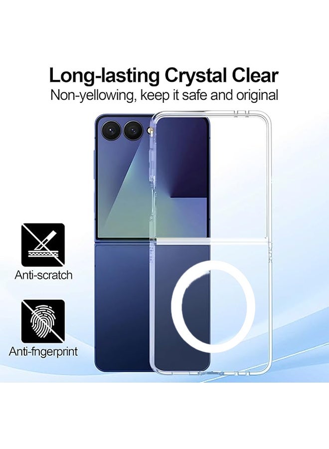 هافن Magsafe واضح الحالة متوافقة مع سامسونج غالاكسي Z فليب 7 5G (2025) ، أربع زوايا مكافحة السقوط، حماية الكريستال مقاومة للصدمات، مكافحة الأصفر - واضح - Image 5